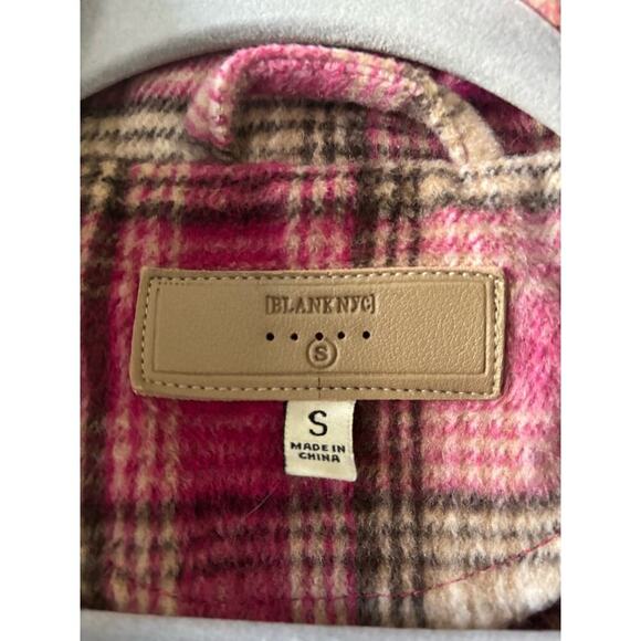 Blank NYC Plaid Shirt Jacket with Fringe - Picture 4 of 6